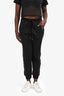 Pinko Black Crystal Embellished Lace Detail Jogger Size M