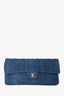 Pre-loved Chanel™ 2011 Blue Python Leather Jumbo Flap Shoulder Bag