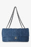 Pre-loved Chanel™ 2011 Blue Python Leather Jumbo Flap Shoulder Bag
