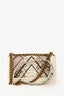 Pre-loved Chanel™ 2015/16 White Python Skin Leather Boy Bag