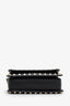 Valentino Black Leather Rockstud Small Flap Bag