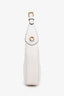 Gucci White Leather Mini GG Marmont Half Moon Shaped Bag