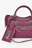 Balenciaga 2017 Purple Leather 'Le Mini City' Bag with Strap