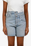 Agolde Light Blue Wash Denim Broken Waistband Shorts Size 25