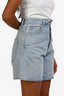 Agolde Light Blue Wash Denim Broken Waistband Shorts Size 25