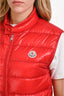 Moncler Red Down/Feather Gui Gilet Size 3