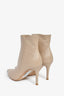 Gianvito Rossi Beige Leather Heeled Ankle Boots Size 36.5
