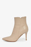Gianvito Rossi Beige Leather Heeled Ankle Boots Size 36.5