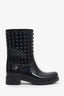 Valentino Black Rubber Rockstud Rain Boots Size 39