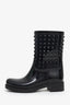 Valentino Black Rubber Rockstud Rain Boots Size 39