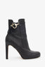 Gucci Black Grained Leather Ankle Boots Size 41