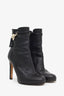 Gucci Black Grained Leather Ankle Boots Size 41