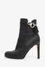 Gucci Black Grained Leather Ankle Boots Size 41