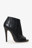 Jimmy Choo Black Embossed Leather Open Toe Ankle Heels Size 39.5