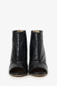Jimmy Choo Black Embossed Leather Open Toe Ankle Heels Size 39.5