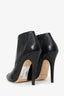 Jimmy Choo Black Embossed Leather Open Toe Ankle Heels Size 39.5