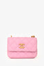 Pre-Loved Chanel™ Light Pink Quilted Caviar Mini Classic Clutch Crossbody Bag