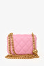 Pre-Loved Chanel™ Light Pink Quilted Caviar Mini Classic Clutch Crossbody Bag