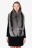 Fendi 2025 Beige Fox Fur Stole Baguette Belted Vest