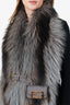 Fendi 2025 Beige Fox Fur Stole Baguette Belted Vest
