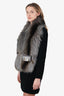 Fendi 2025 Beige Fox Fur Stole Baguette Belted Vest