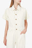 DL1961 Cream Short Sleeve Jumpsuit Size S