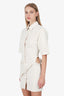 Jacquemus Cream La Robe Camisa Draped Shirt Dress Size 34