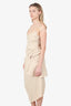 Jacquemus Beige La Bomba Ruched Midi Dress Size 34