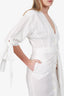 The Attico White Ruched Belted Shirt Dress Size 42