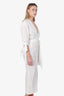 The Attico White Ruched Belted Shirt Dress Size 42
