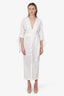 The Attico White Ruched Belted Shirt Dress Size 42