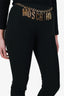 Moschino Black Logo Charm Chain Detail Trousers Size 8