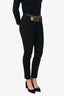Moschino Black Logo Charm Chain Detail Trousers Size 8