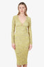 Derek Lam 10 Yellow Geovana Cut-out Marled Ribbed-knit Midi Dress Size XS