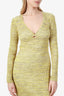 Derek Lam 10 Yellow Geovana Cut-out Marled Ribbed-knit Midi Dress Size XS