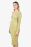 Derek Lam 10 Yellow Geovana Cut-out Marled Ribbed-knit Midi Dress Size XS
