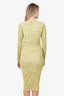 Derek Lam 10 Yellow Geovana Cut-out Marled Ribbed-knit Midi Dress Size XS
