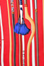Hermès Red Silk 'Les Cannes' Logo Scarf 90