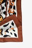 Hermès Brown/Cream/Black Silk 'Tous en Selle' Graphic Scarf 90