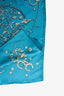 Hermès Blue Silk 'Cheval Fusion' Graphic Scarf 90