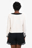 St. John White/Black Contrast Wool Bow Detail Jacket Size 6