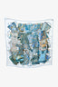 Hermès Blue Silk 'Voyage En Etoffes' Scarf 90
