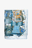 Hermès Blue Silk 'Voyage En Etoffes' Scarf 90