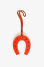 Hermès Orange/Brown Swift Leather Paddock Horse Shoe Charm