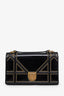 Dior Black Patent Studded Diorama Wallet on Chain With Pouch