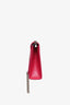 Saint Laurent Pink Leather Croc Embossed Medium 'Kate' Tassel Crossbody Bag