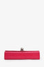 Saint Laurent Pink Leather Croc Embossed Medium 'Kate' Tassel Crossbody Bag