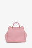 Dolce & Gabbana Pink Canvas/Leather Mini Sicily Top Handle Bag With Strap