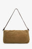 Fendi Brown Corduroy FF Flap Pochette