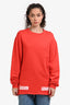 Off-White Red Cotton Logo Sweatshirt Size S